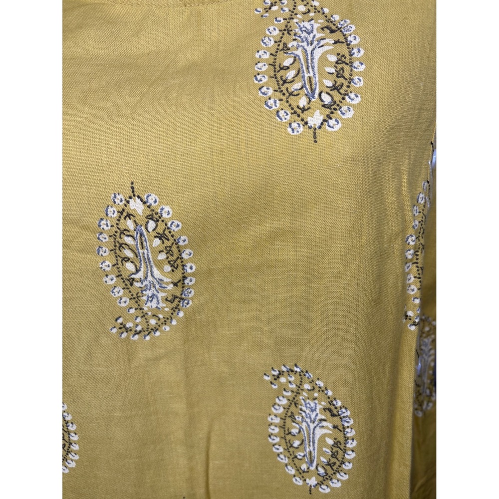 Dhani‎ by Avaasa Yellow Paisley Print Midi Dress Kurta Size M Indian Festivities - Picture 3 of 9